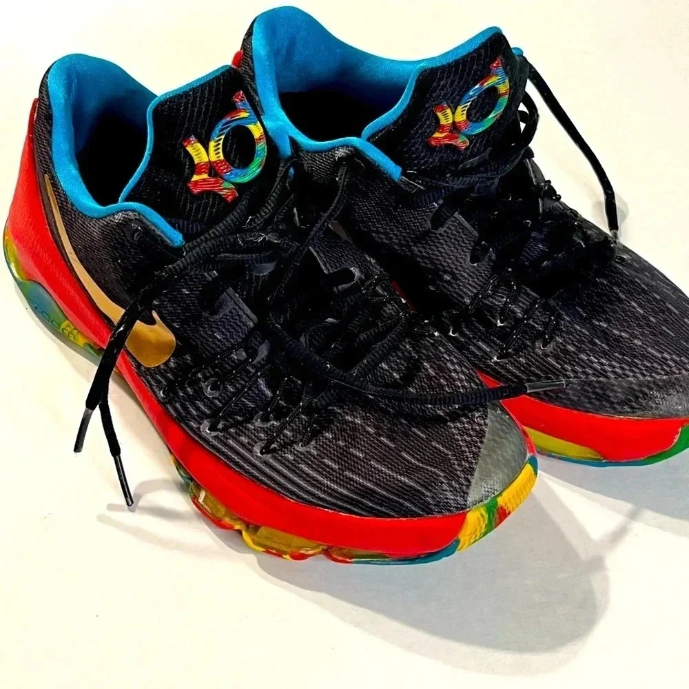 Nike KD8 GS Money Ball Multi color Basketballs Tennis shoes size 6.5Y red/blue